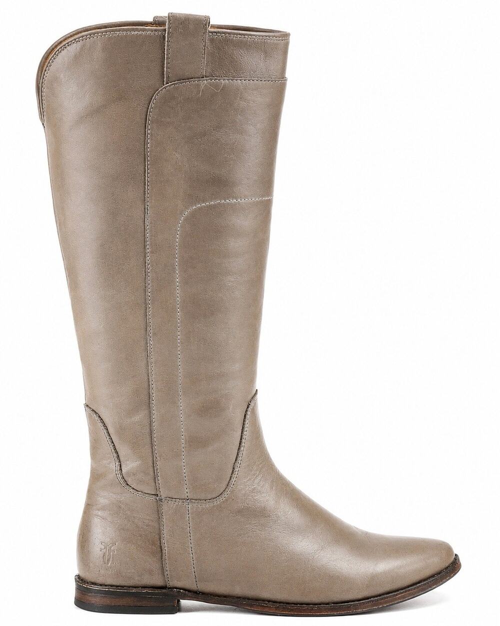 Frye Leather Women’s 6.5 Gray Taupe Tall Riding Cowboy Boots Western Knee High